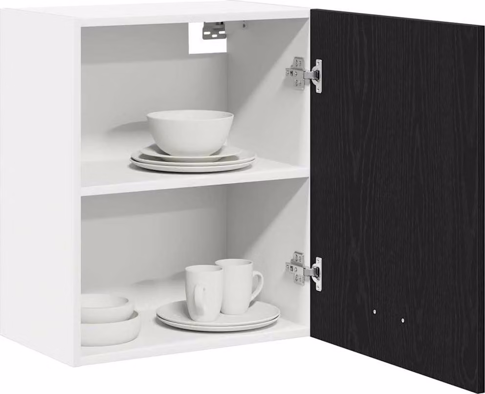 Armadio pensile Lyon 2 pcs Rovere Nero 50 x 31 x 60 cm
