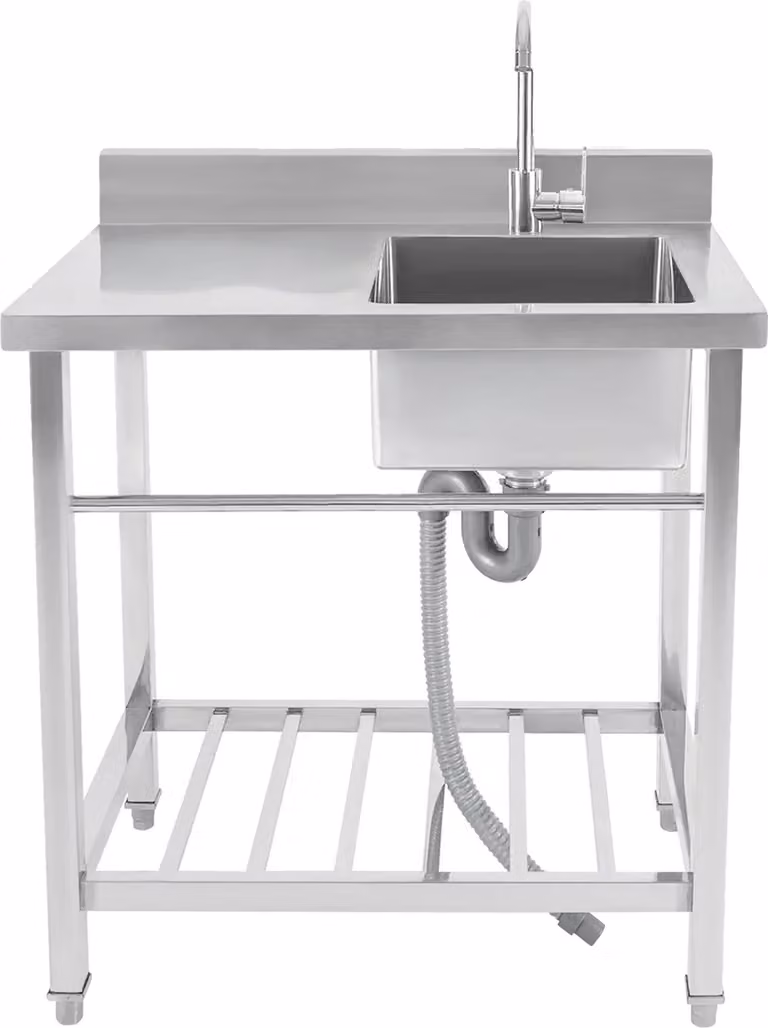 Lavello da cucina, design indipendente, acciaio inox resistente, argento