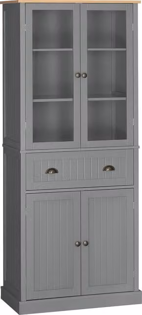 Mobile Dispensa HOMCOM a 5 Livelli con Cassetto Centrale, Grigio, L/P/H: 76 x 40 x 182.5 cm – 1