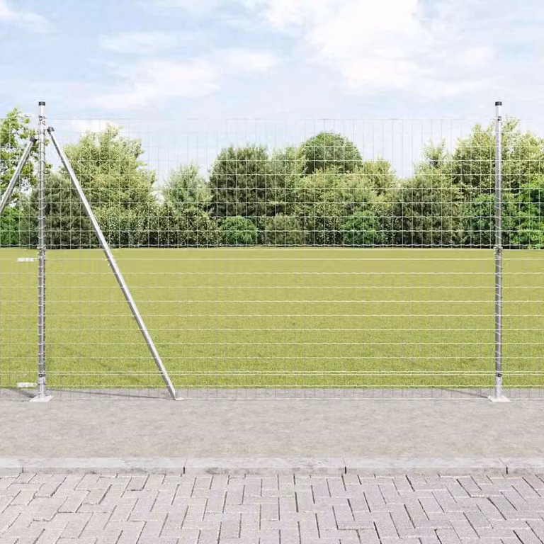Maison Exclusive - Recinzione con Posto Argento 1,6 x 10 m Acciaio