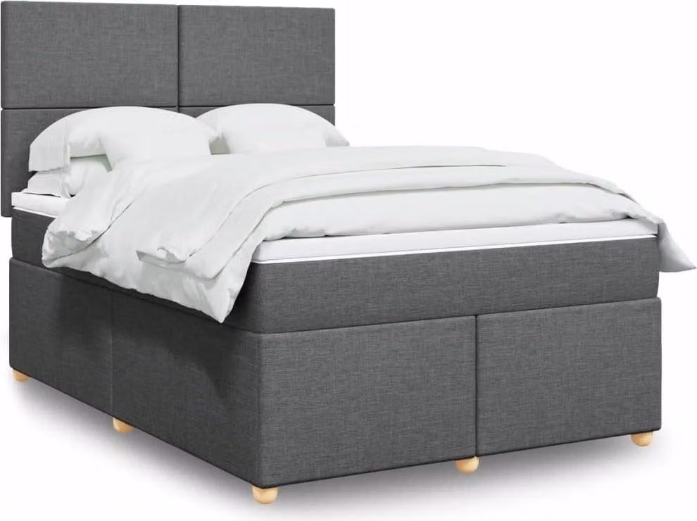 Maison Exclusive - Giroletto a Molle con Materasso Grigio Scuro 140x190 cm Tessuto