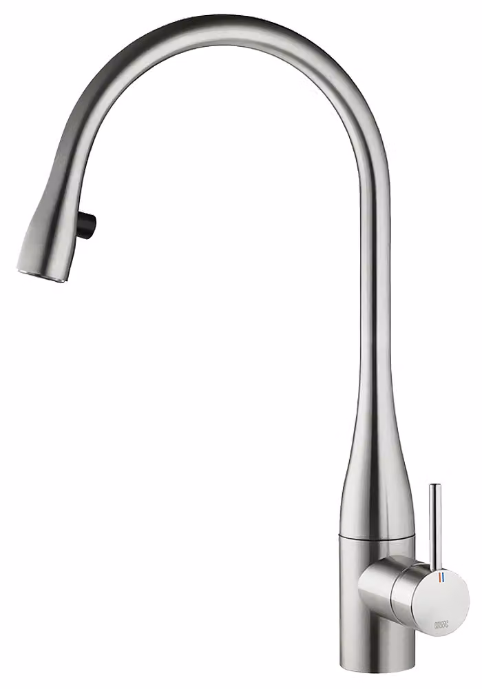 KWC Eve 3, miscelatore per lavabo, acciaio inox, con luce LED, alta pressione