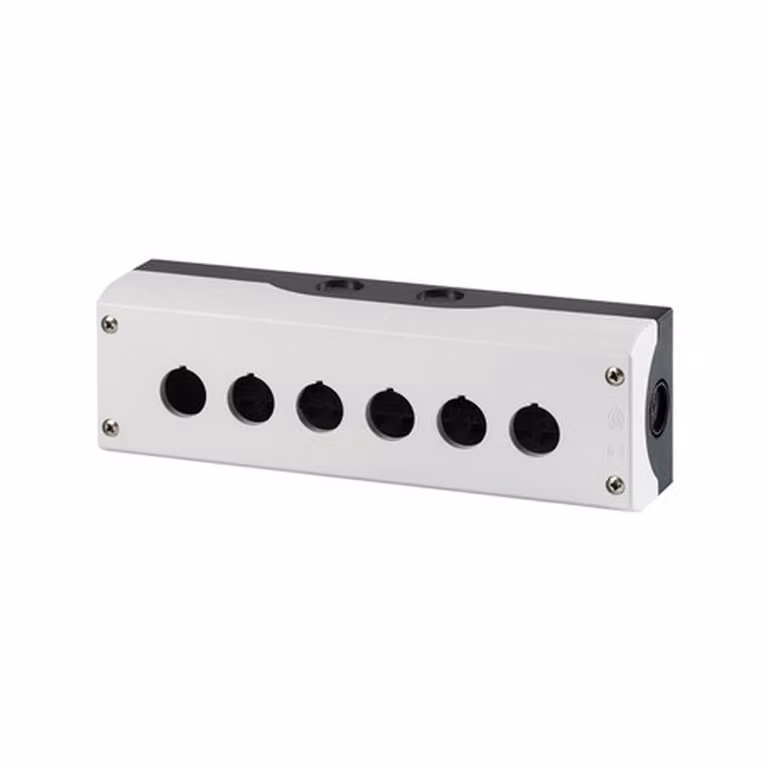 Eaton alloggiamento vuoto 6 punti di installazione, per montaggio a pavimento (L x P x A) 80 x 252 x 56 mm Grigio (RAL 7035) M22-I6 1 pz (2165