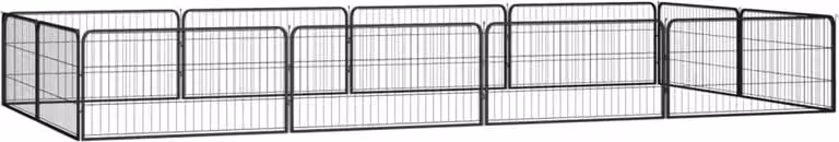 The Living Store Box per cani da 12 pezzi in acciaio verniciato a polvere nero 100x50cm