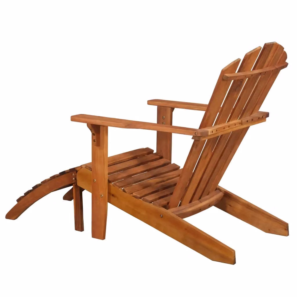 Sedia da Giardino Adirondack con Poggiapiedi vidaXL in Legno di Acacia Marrone – 2