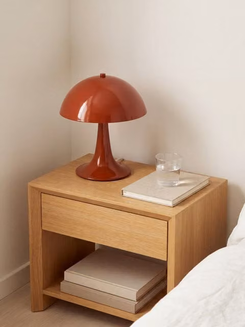 Lampada da tavolo Topper Kenay Home in ceramica e metallo color terracotta, forma rotonda – 1