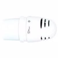 Testa termostatica Herz Mini D, da 0 a 30°C, con indicatore di zero, sensore di temperatura a liquido, colore bianco, confezione da 1 pezzo.
