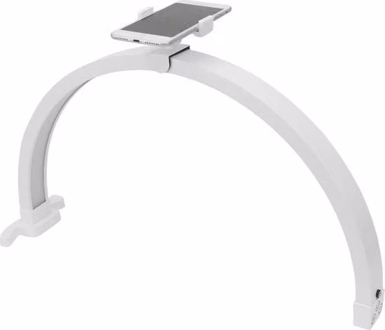 Lampada LED professionale da tavolo con controllo touch e clip per telefono, ideale per saloni di unghie e ciglia, colore bianco