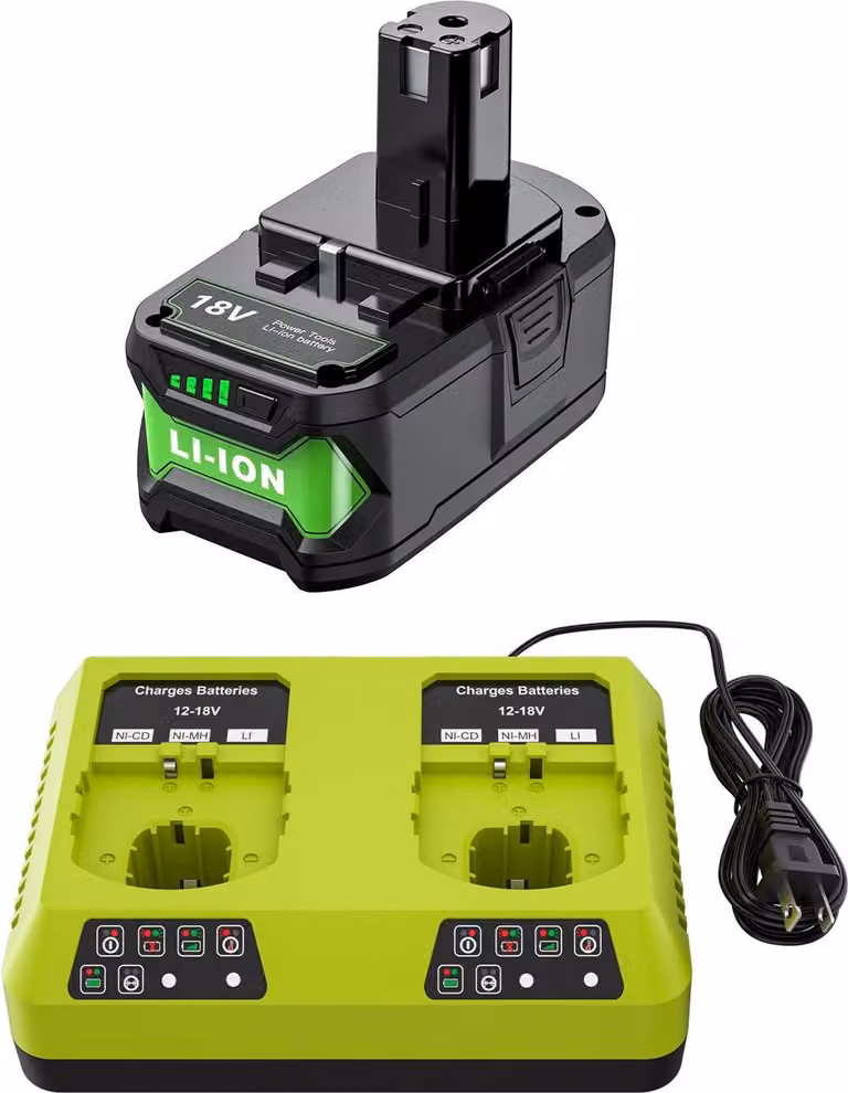 Sostituzione batteria, capacità 8000mAh, agli ioni di litio, compatibile con Ryobi, modello 1X8.0, con caricabatterie da 6A