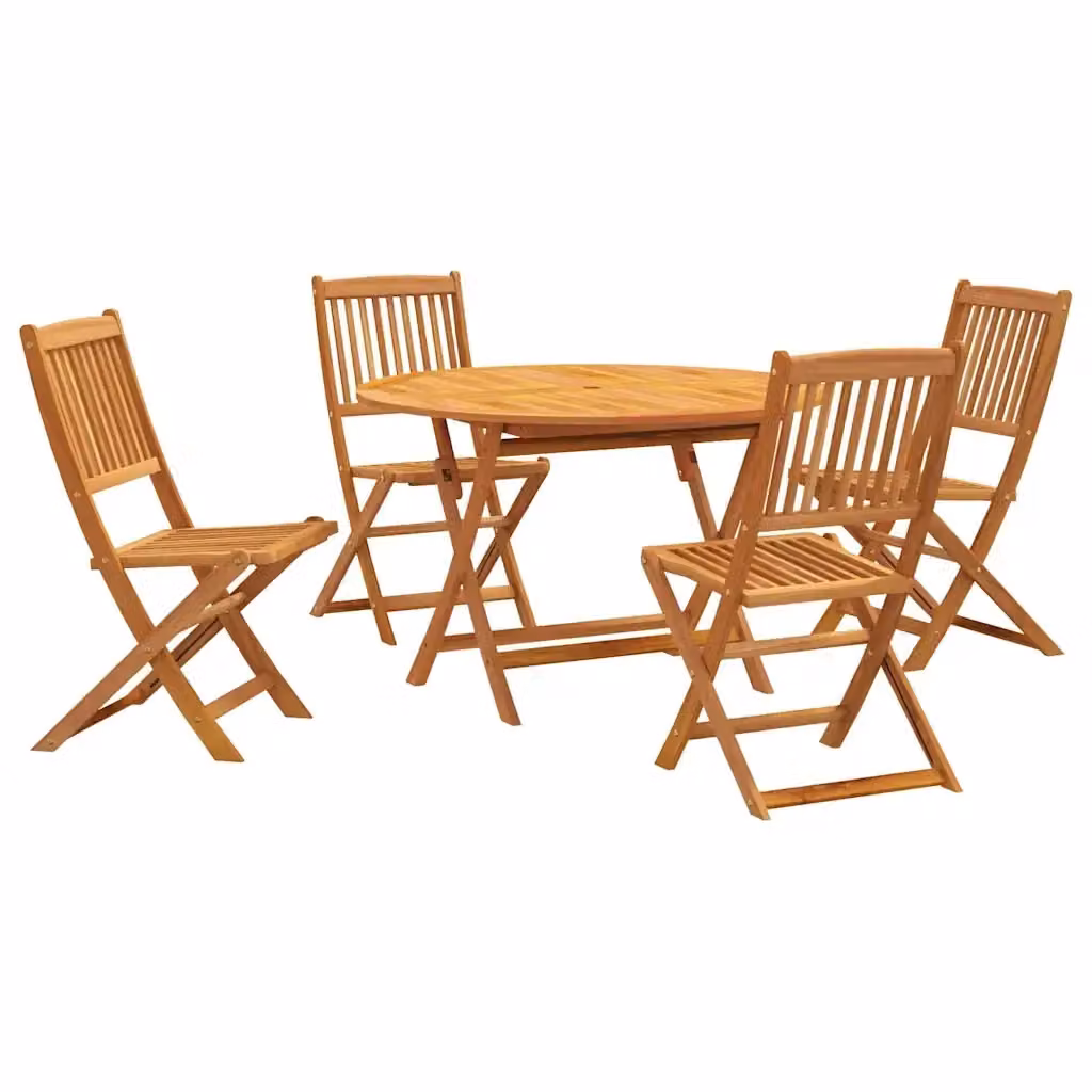 Set da pranzo per giardino vidaXL in legno di acacia marrone, 5 pezzi – 2