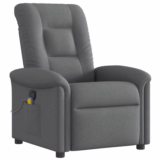Poltrona reclinabile Massaggiante | Sedia Relax in tessuto grigio scuro