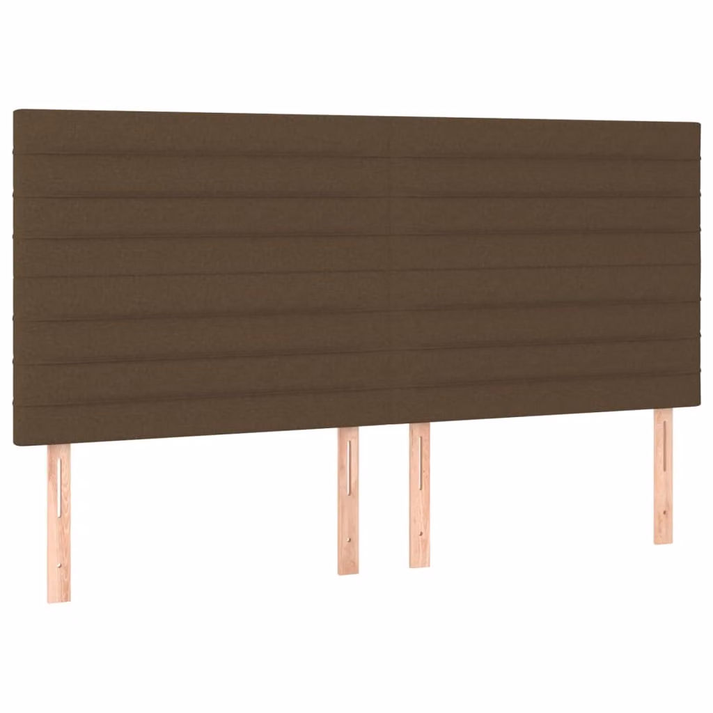 Testiera Marrone Scuro 180x5x118/128 cm Tessuto