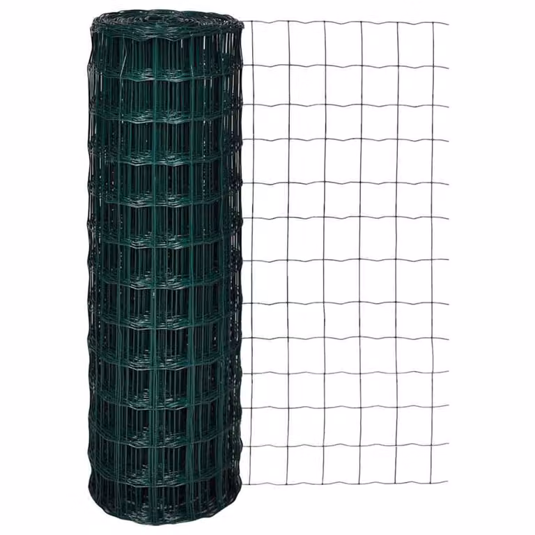 Recinzione Europea vidaXL in Acciaio rivestito in PVC Verde L: 25 m, H: 1,2 m