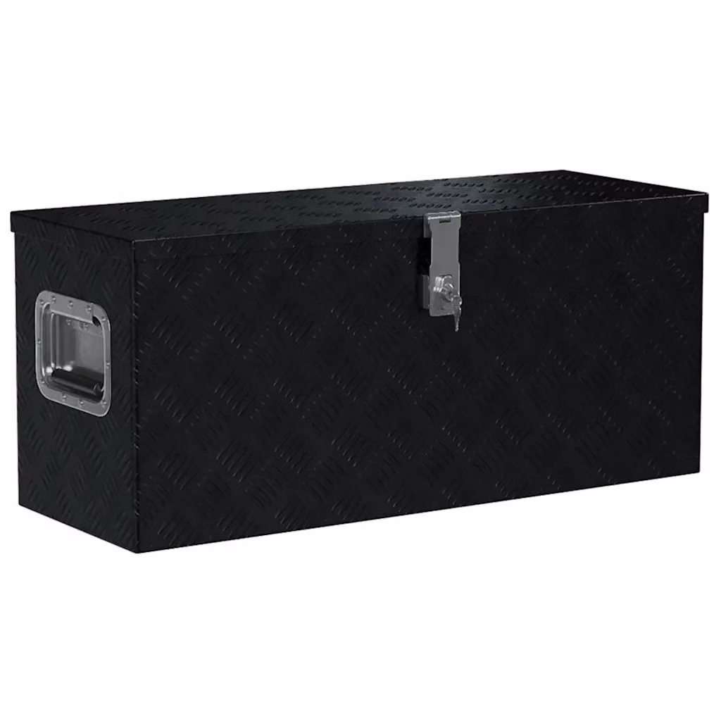 Cassetta in alluminio vidaXL nera L 80 cm, P 30 cm, H 35 cm – 2