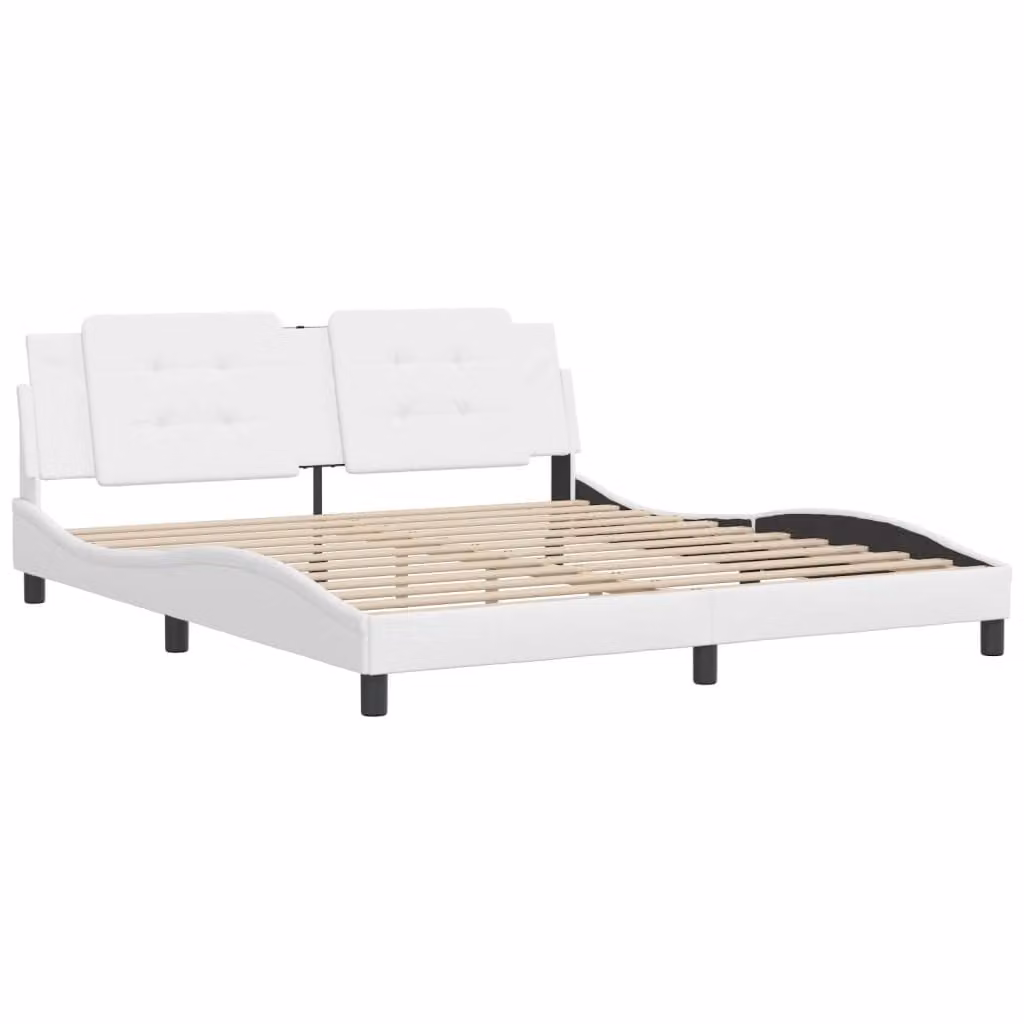 Giroletto senza Materasso Zadar Bianco 180x200 cm in Pelle finta