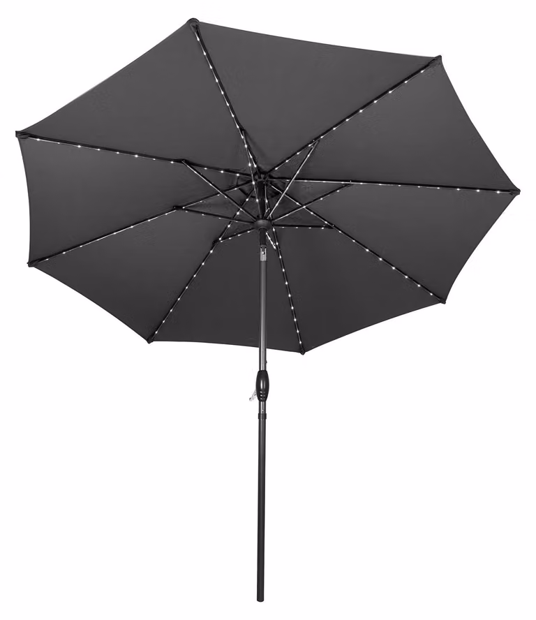 Ombrellone a baionetta con luci LED, diametro 2,7 metri - Grigio