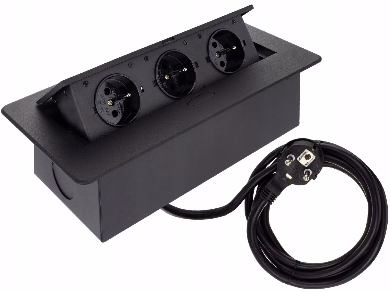 Design Light Kombi Box, presa da incasso, 3 prese da 230V, colore nero