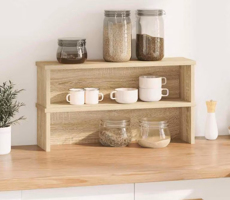 Scaffali da Cucina Impilabili 2 pz Rovere Sonoma 50x15x16 cm