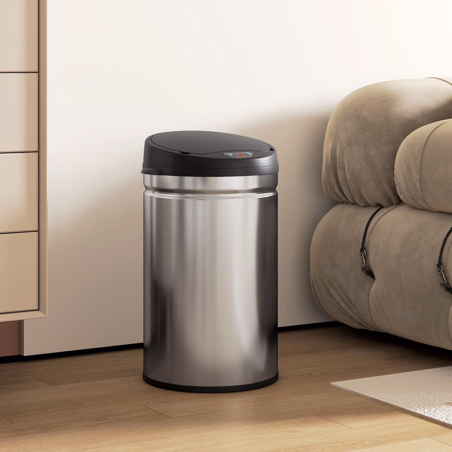 Secchio della spazzatura automatico per cucina HOMCOM con sensore a infrarossi, capacità 30 L, in acciaio inossidabile argento – 2