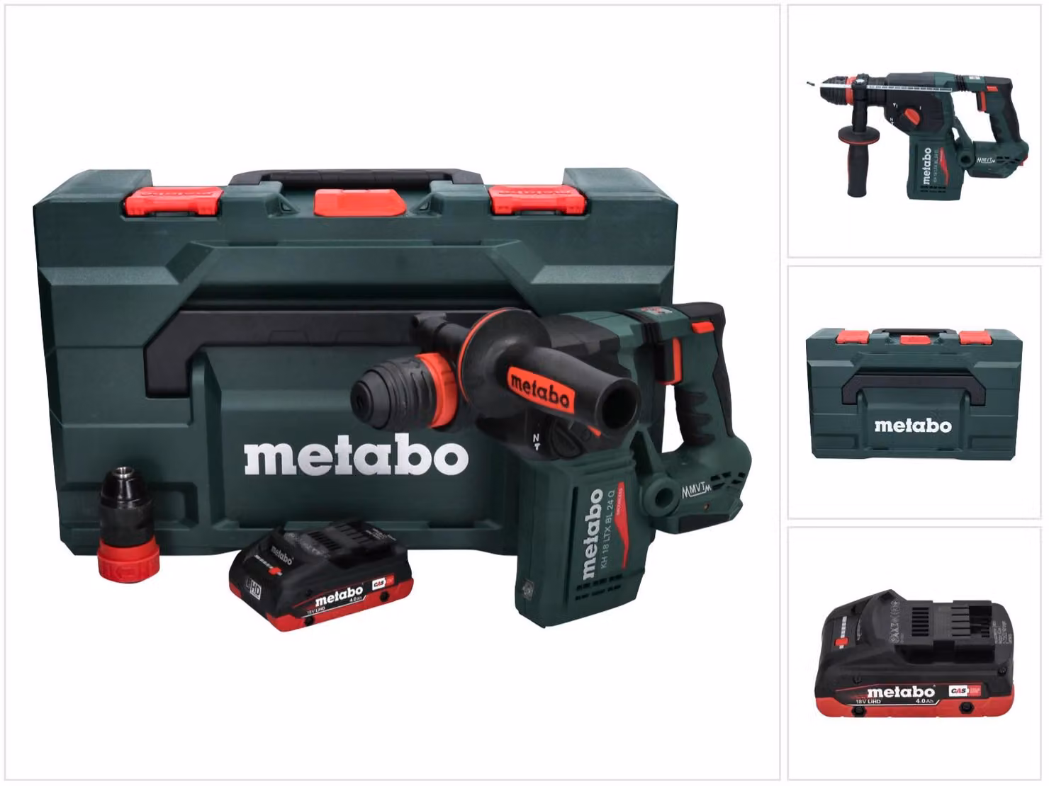 Metabo KH 18 LTX BL 24 Q Martello combinato a batteria 18 V 2,2 J + 1x batteria ricaricabile 4,0 Ah + metaBOX - senza caricatore