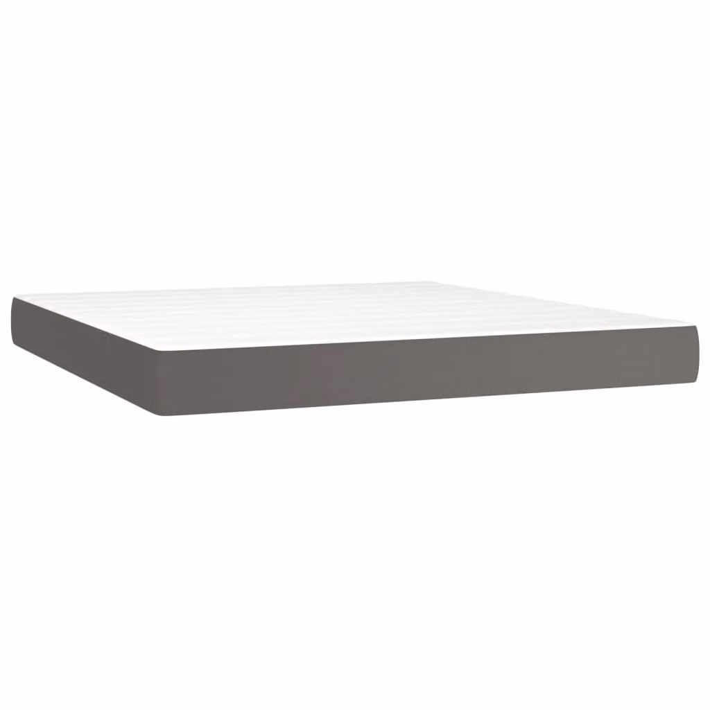 Materasso a Molle Insacchettate Rigidità Media Grigio 180x200x20 cm in Pelle finta