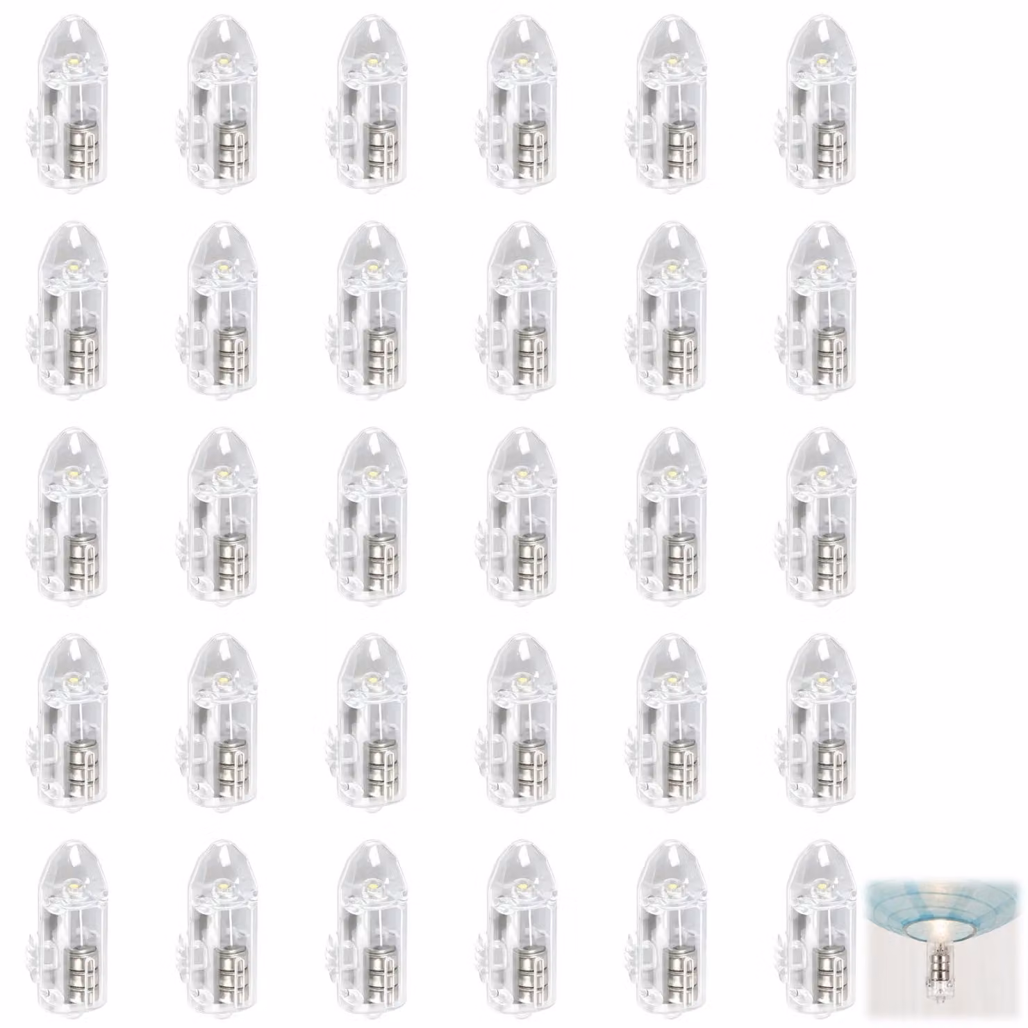 30 lampadine LED mini, luce bianco caldo, con interruttore, ideali per decorazioni e palloncini