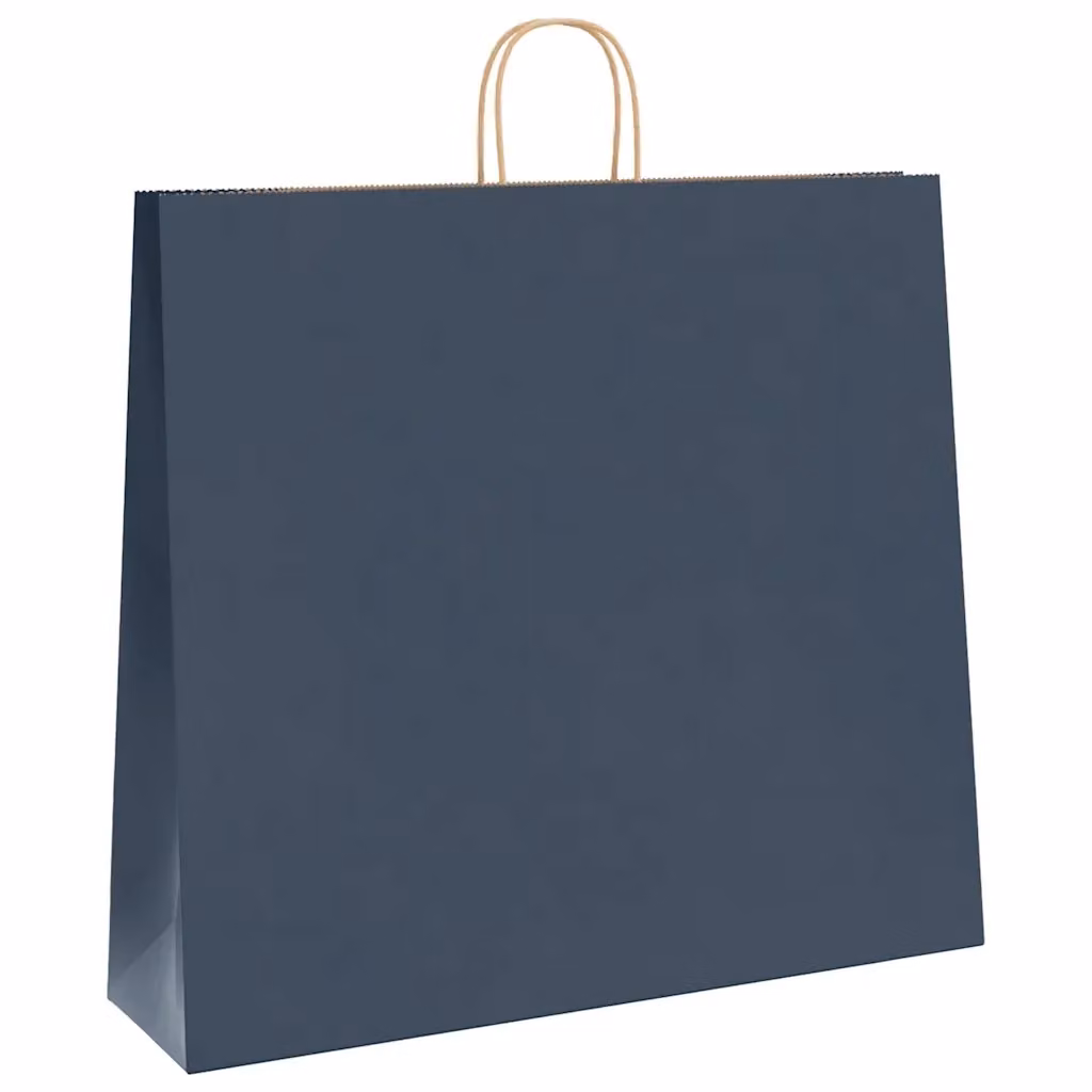 Sacchetti di carta con manici blu e marrone vidaXL, confezione da 250 pezzi, L: 54 cm, P: 15 cm, H: 49 cm – 2