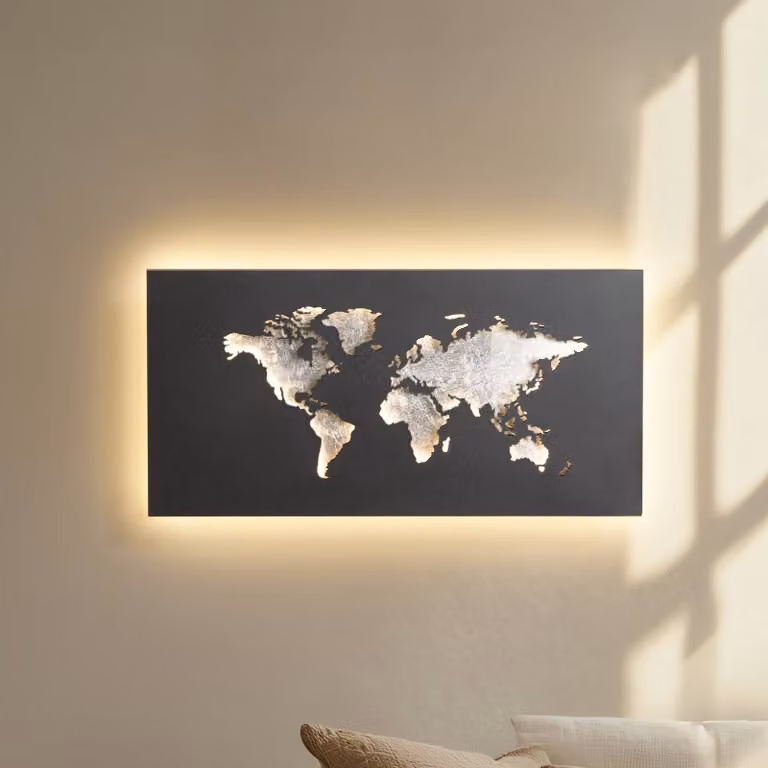 Applique da parete a LED World Lucande, Nero, Soggiorno / Sala da pranzo, Metallo, Moderno, Applique a LED