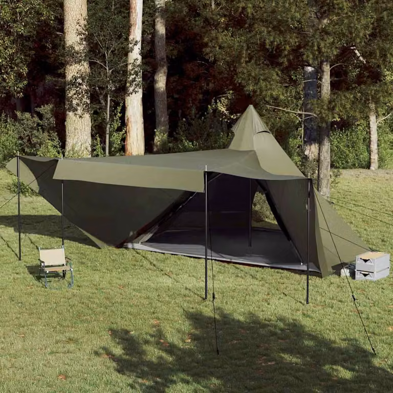 Tenda Familiare Impermeabile vidaXL per 8 Persone Verde Oliva