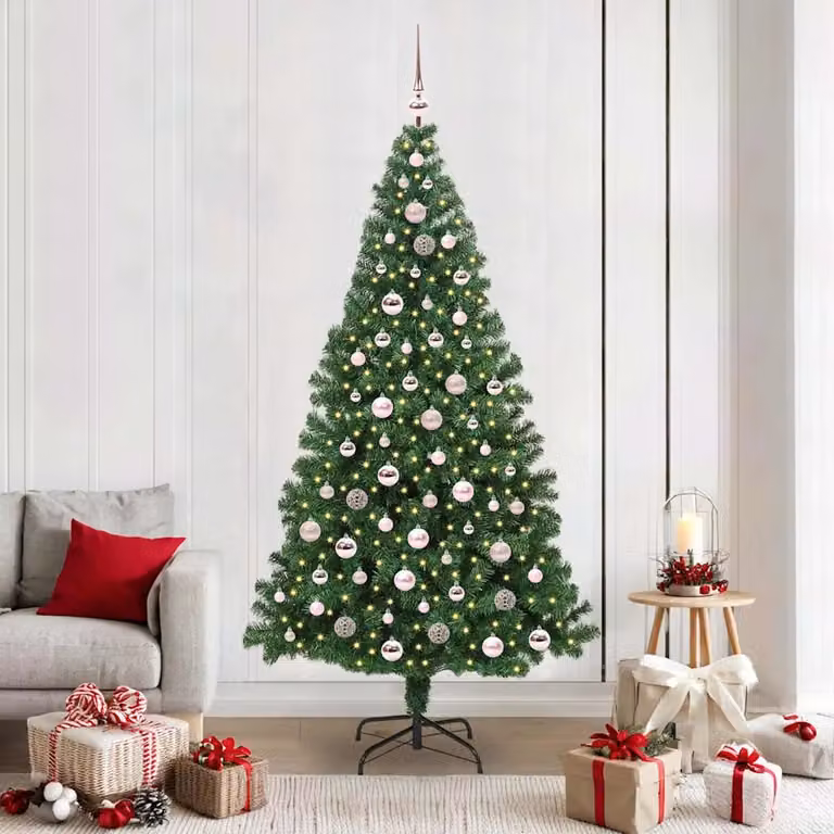 Albero di Natale artificiale vidaXL verde con 300 LED bianco caldo, Altezza: 210 cm