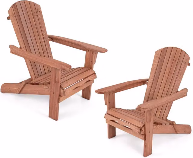 Set di 2 sedie Adirondack pieghevoli 89 x 71 x 94 cm massimo comfort stile moderno legno di abete marrone 20_0018373