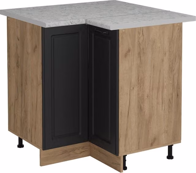 Mobile ad angolo cucina R-Line Antracite rustico/Rovere dorato 75.6 cm PL Marmo Vicco