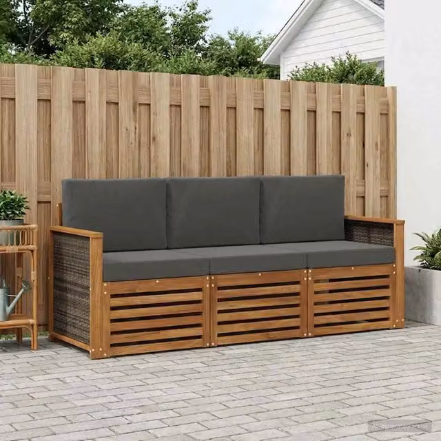 Set divani 3 pz Legno di Acacia Massello 3383958