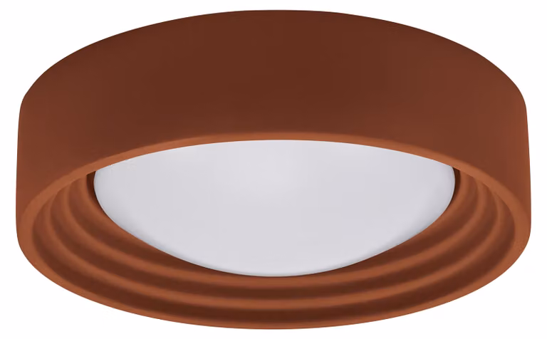 OSRAM ORBIS Concrete, plafoniera in finitura cemento marrone con LED, 13 W, 800 lm, 3000 K (bianco caldo), dimmerabile a 3 livelli tramite clic, diametro 300 mm, grado di protezione IP20, adatta al bagno