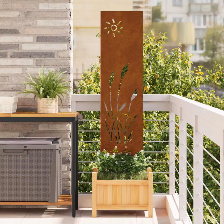 Paravento per privacy in giardino vidaXL in acciaio color marrone, L 32 cm x H 140 cm