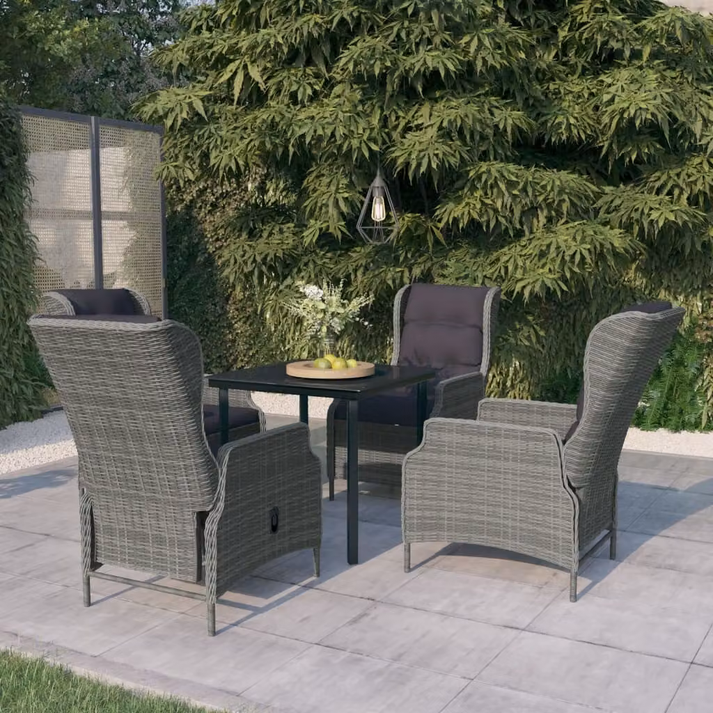 Maison Exclusive - Set da pranzo da giardino 5 pezzi, grigio chiaro