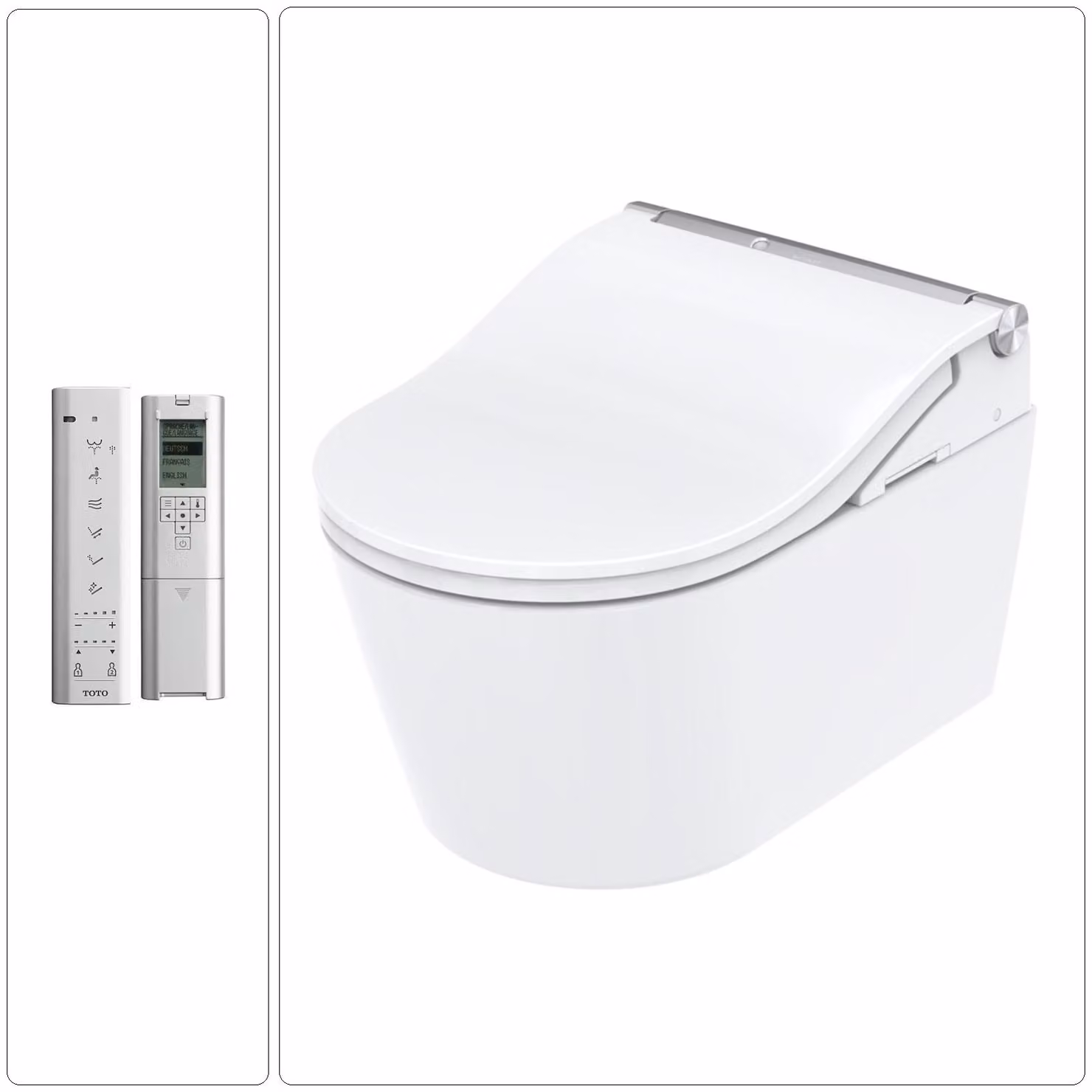 TOTO Washlet RW WC con doccetta SET Vetroceramica, sedile WC e telecomando