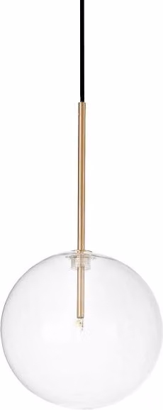 Lampada A Sospensione Equinoxe Sp1 Ideal-Lux in Ottone e Vetro Trasparente, Diametro: 20 cm
