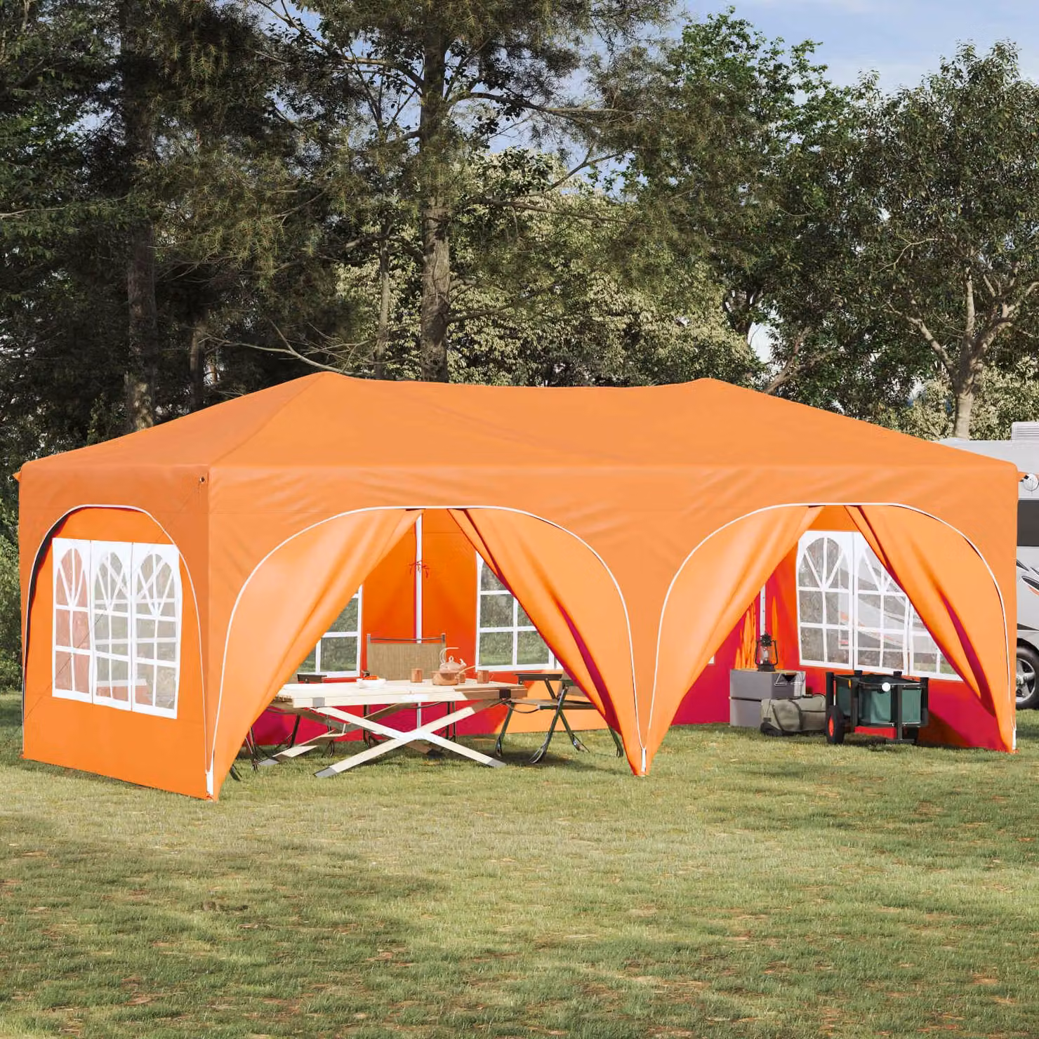 Maison Exclusive - Tenda pop-up per feste, dimensioni 575 x 288 x 245 cm, tessuto Oxford arancione