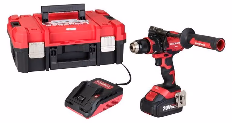 Set Worcraft XCUBE004 ShareSYS Toolbox, avvitatore senza spazzole CHD-S20LiBH, 1x batteria 4,0 Ah, 1x caricabatterie