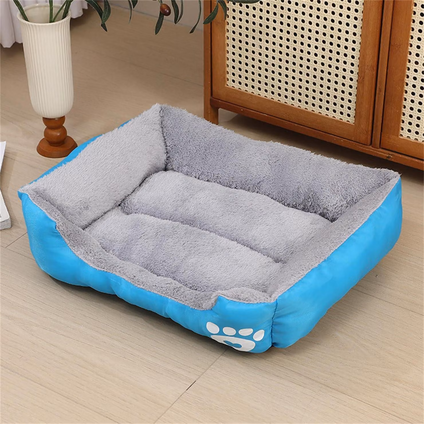 Cuccia per cani, ortopedica, lavabile, antiscivolo, blu, taglia XL