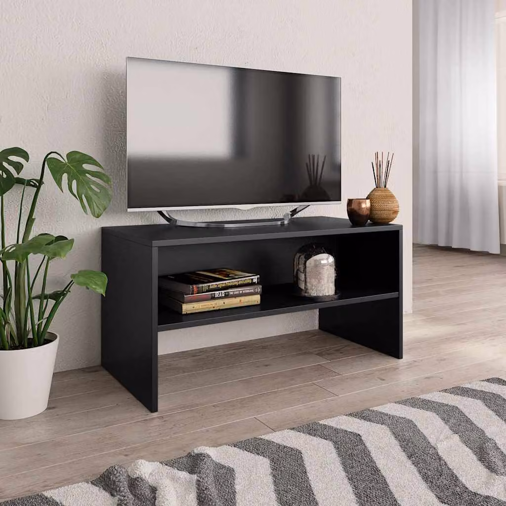 vidaXL Mobile Porta TV Nero in Legno e MDF L 80 cm x P 40 cm x H 40 cm