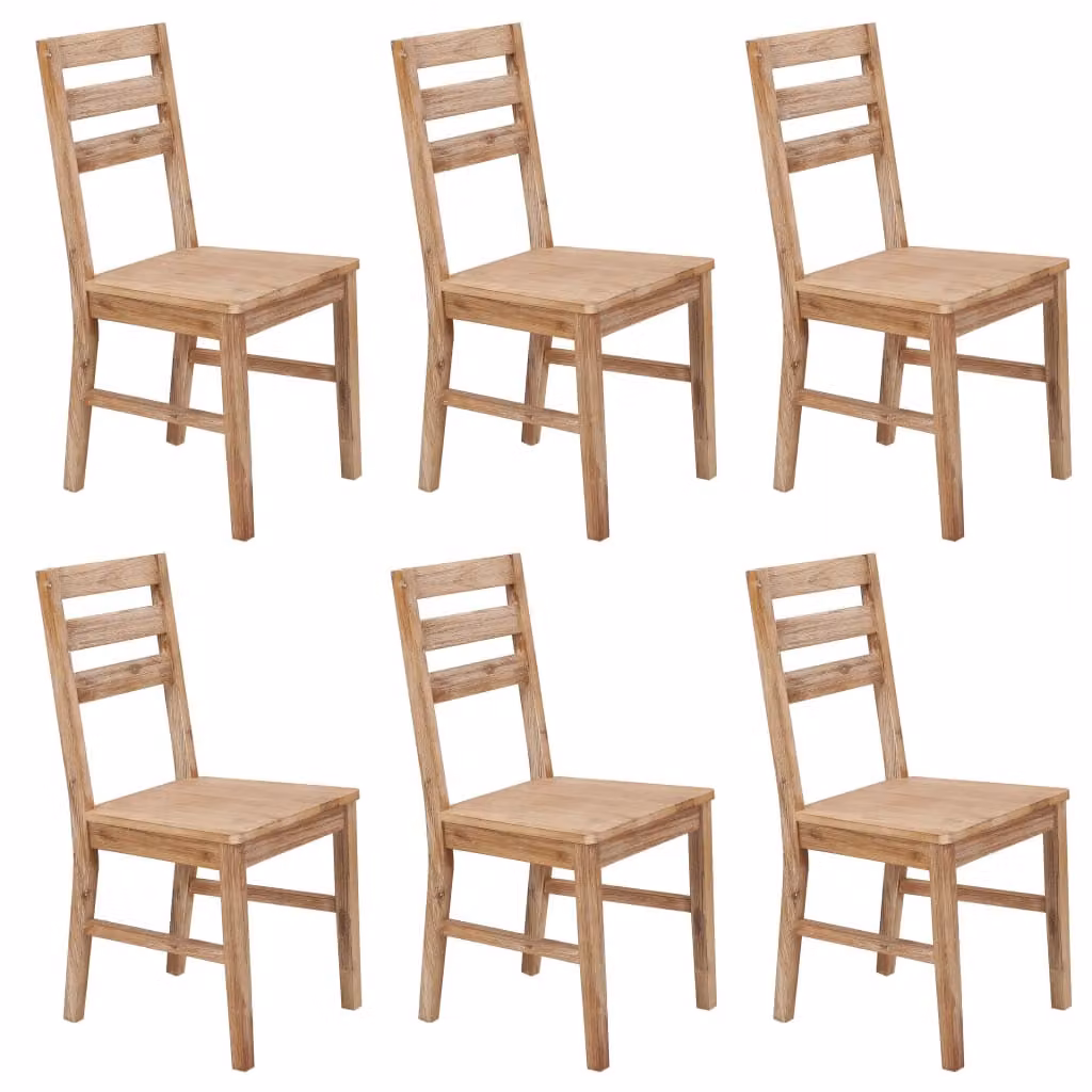 The Living Store Sedie da pranzo 6 pz. Legno massiccio di acacia