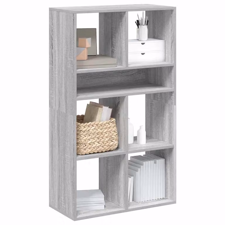 Libreria moderna vidaXL in legno e MDF Grigio, L 66 cm x P 31 cm x H 112 cm