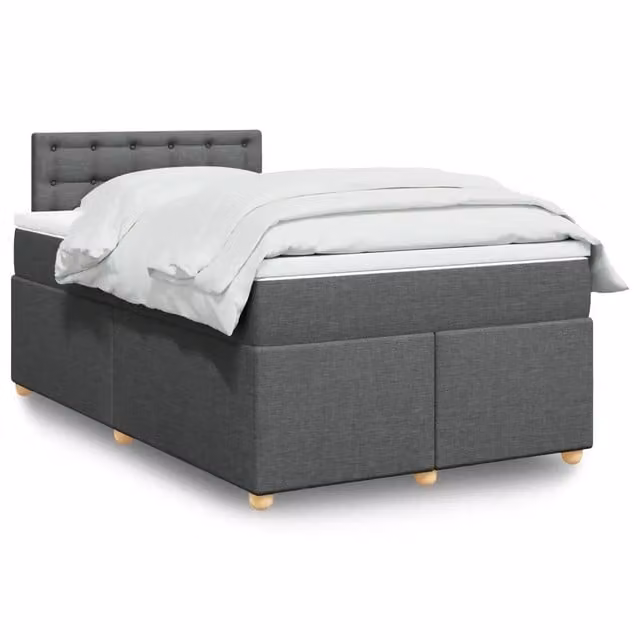 Giroletto a Molle con Materasso Grigio Scuro 120x200 cm Tessuto 3288962