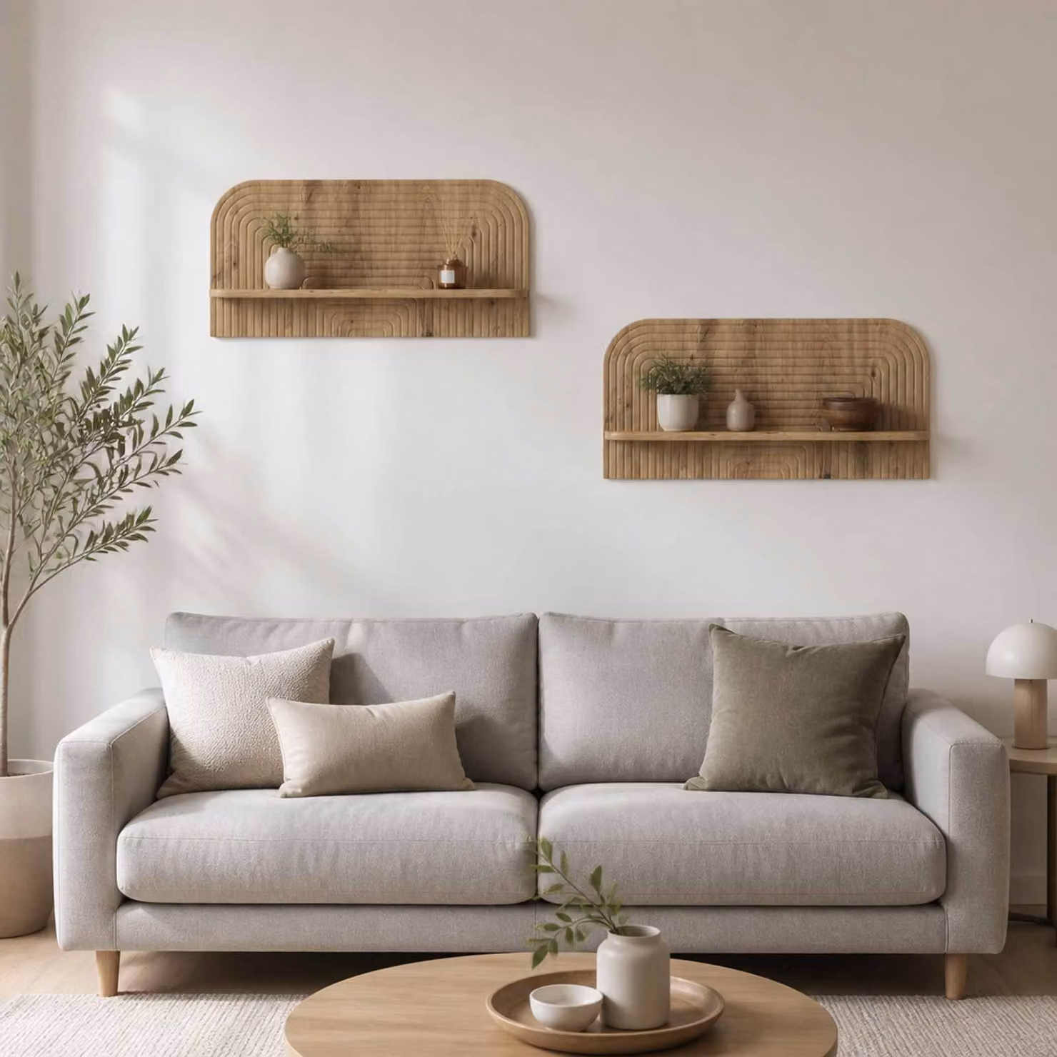 Set di 2 scaffali da parete vidaXL in legno rovere marrone con design minimalista