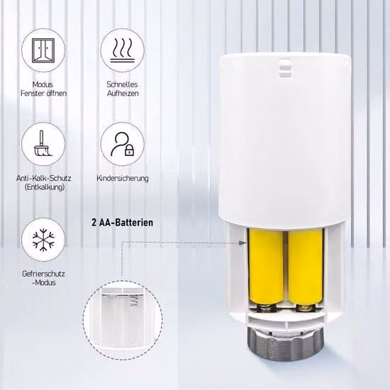 Termostato radiatore Bluetooth - controllo via app - risparmio energetico - kit termostato programmabile - riscaldamento intelligente digitale - M30 x 15 mm