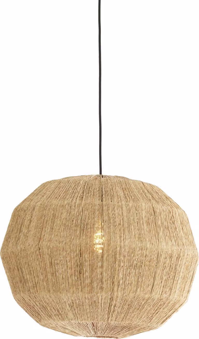 Lampada a sospensione - naturale - Junna - tessile - Ø 50cm - E27 - 2995983 - Light & Living