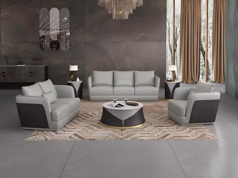 Garnitur 3+2+1 Sitzer Couchtisch Beistelltisch Wohnlandschaft Sofa Couch 5tlg.