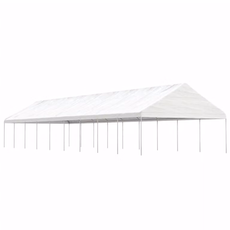 Padiglione con tetto bianco 20,07x5,88x3,75 m polietilene